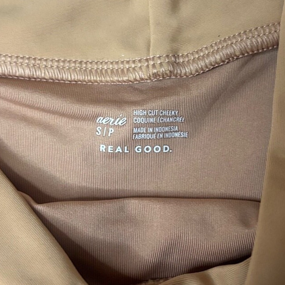 Aerie High Cut Knot Bikini Bottoms Nude Tan Small Cheeky Swim NWT - Picture 2 of 4